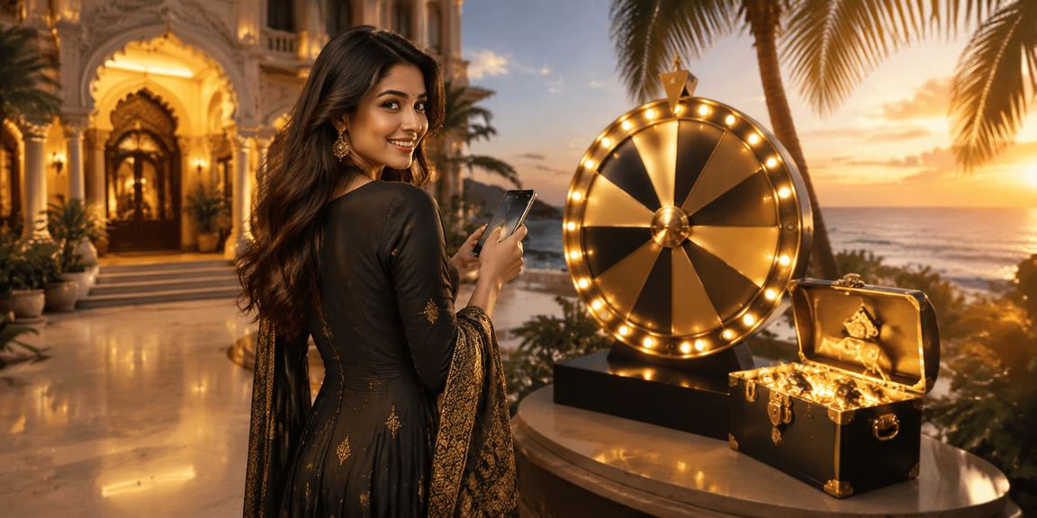 Roulette wheel with Indian themed design